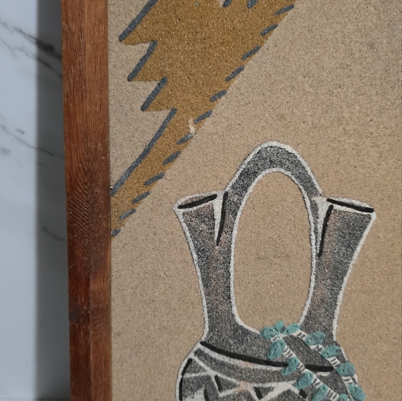 Vintage Handmade Sand Art Painting Kachina Tribal - Navajo Native American - Picture 2 of 8